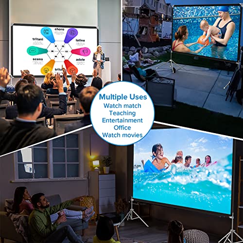 Projector Screen And Stand, 120-Inch Century-Star Outdoor Movie Screen Wrinkle-Free Nylon 16:9 Outdoor Projector Screen, Portable Video Projection Screen With Carrying Bag For Home Theater Backyard #TOP6