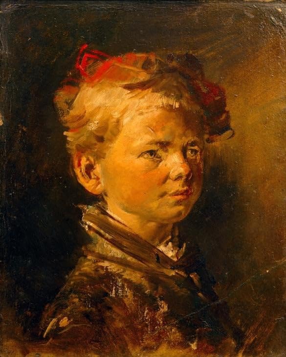 Murales de lienzo de retrato infantil de Wilhelm Busch para decorar tu salón, 60x90cm