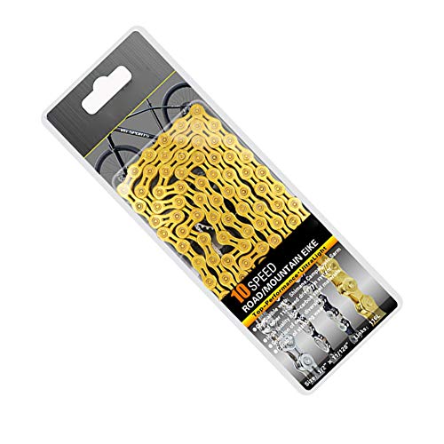 TININNA Cadena de bicicleta 116 enlaces de alta resistencia de la bicicleta de la cadena del conector de la bicicleta piezas para 8/9/10/11 Gear Road Mountain Bicicleta, oro