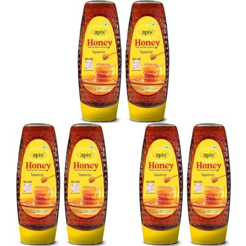 Image of Apis Multi-flora Honey Squeezy Pack 800g (400gx2, Pack of 6), Pure No Added Sugar or Adulteration | Fitness & Health | Natural Immunity Booster | Rich in Antioxidants