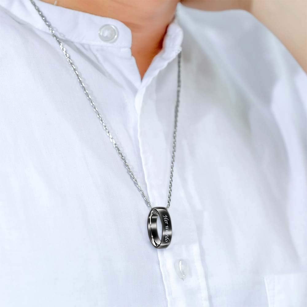 pair of matching necklaces for couples shown above a holiday gift box