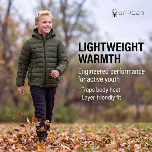 Image of Spyder Boys Puffer Jacket - Packable Lightweight Hooded Winter Coat