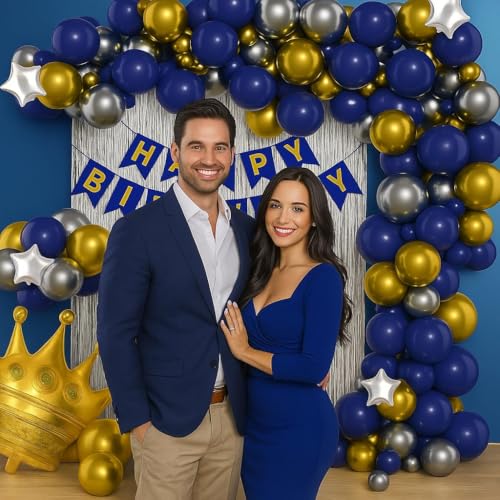 Image of Happy Birthday Decoration Set for Kids | Party Decoration kit | 51 Pcs Set | 2 Pcs Silver Star, Birthday Banner, Golden & Silver Balloons, Air Balloon Pump, Glue Tape, All in One Pack