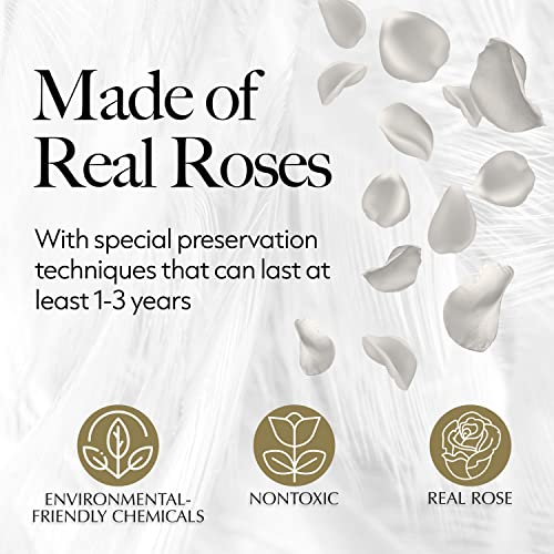 Image of GLAMOUR BOUTIQUE 27 Flower Forever Heart Shape Box, Mothers Day Gift For Mom, Eternal Preserved Roses Gift for Her, Flowers bouquet, For Birthday, Anniversary, Girlfriend - White
