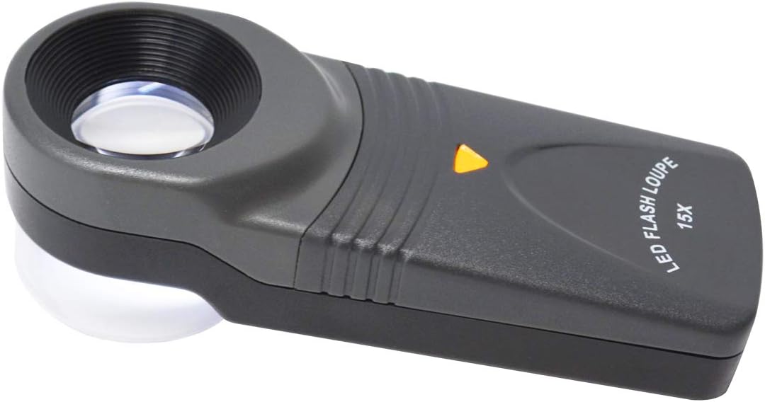 LED Flash High Power Loupe 15 X 21 MM Jewelry Making Gemstone Diamond Inspection Tool