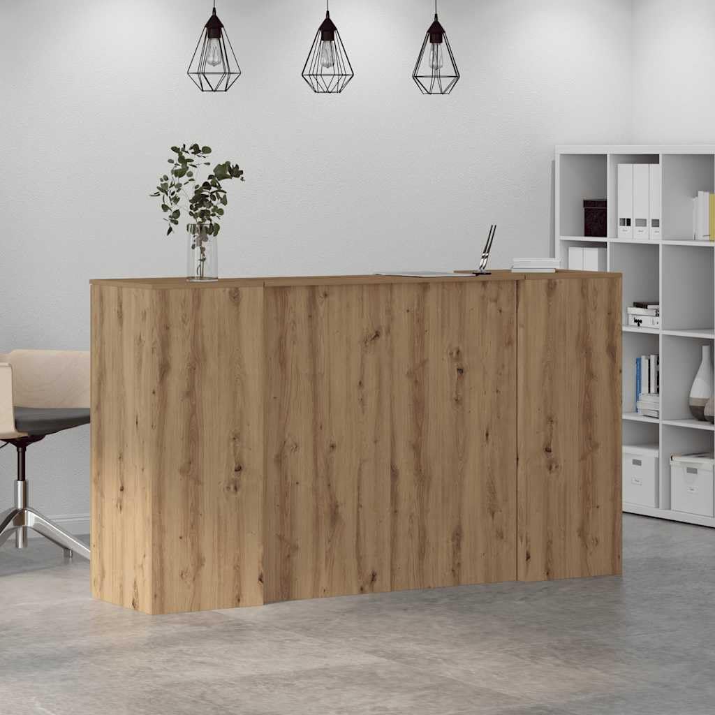 Biurko Recepcyjne Dab Artisan 180x50x103,5 cm Drewnopochodne z Szafka