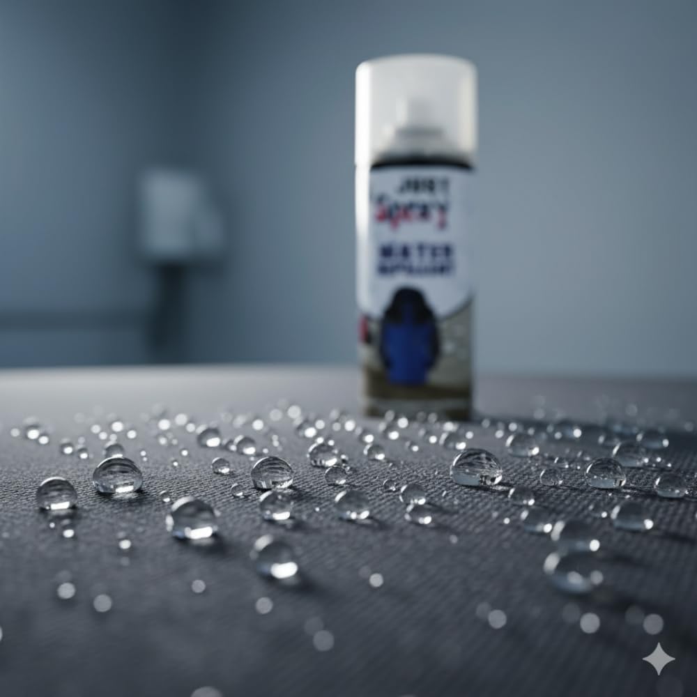 just spray Fabric Water Shield Water Repellent Fabric Protector Protects Tarps, Boots, Apparel Waterproof Coating For Cloths, Shoes, Bags, Sofa, Chairs Etc spray Paint 400 Ml Water Repllent, Clear 1