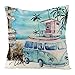 CUSROS Summer Beach Ball Flower Tintina de Almohada de Almohada de Lino C