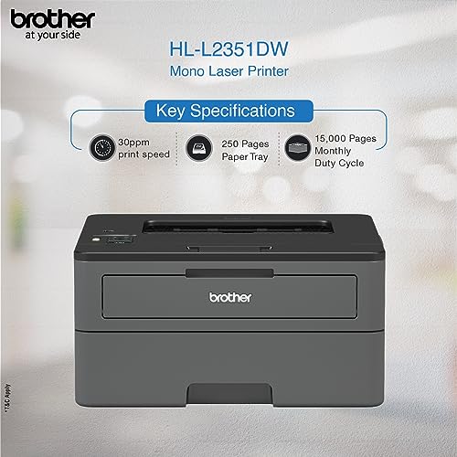 Brother HL-L2351DW Monochrome Laser Printer with Auto Duplex & Wi-Fi Printing - Image 2
