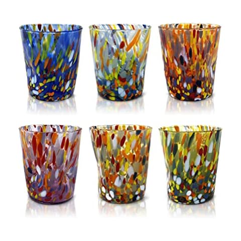 MAZZEGA ART & DESIGN 6 Glass Glasses "I Colori di Murano". Tumble-CLAS-Mix Cover