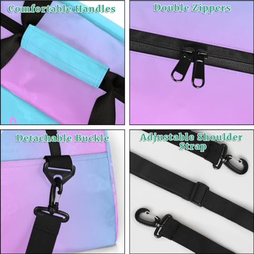 Personalized Sport Duffle Bag for Girls, Custom Kids Gym Bag with Name, Fit School Practice, or Overnight Weekender Travel Pink Martial Arts4