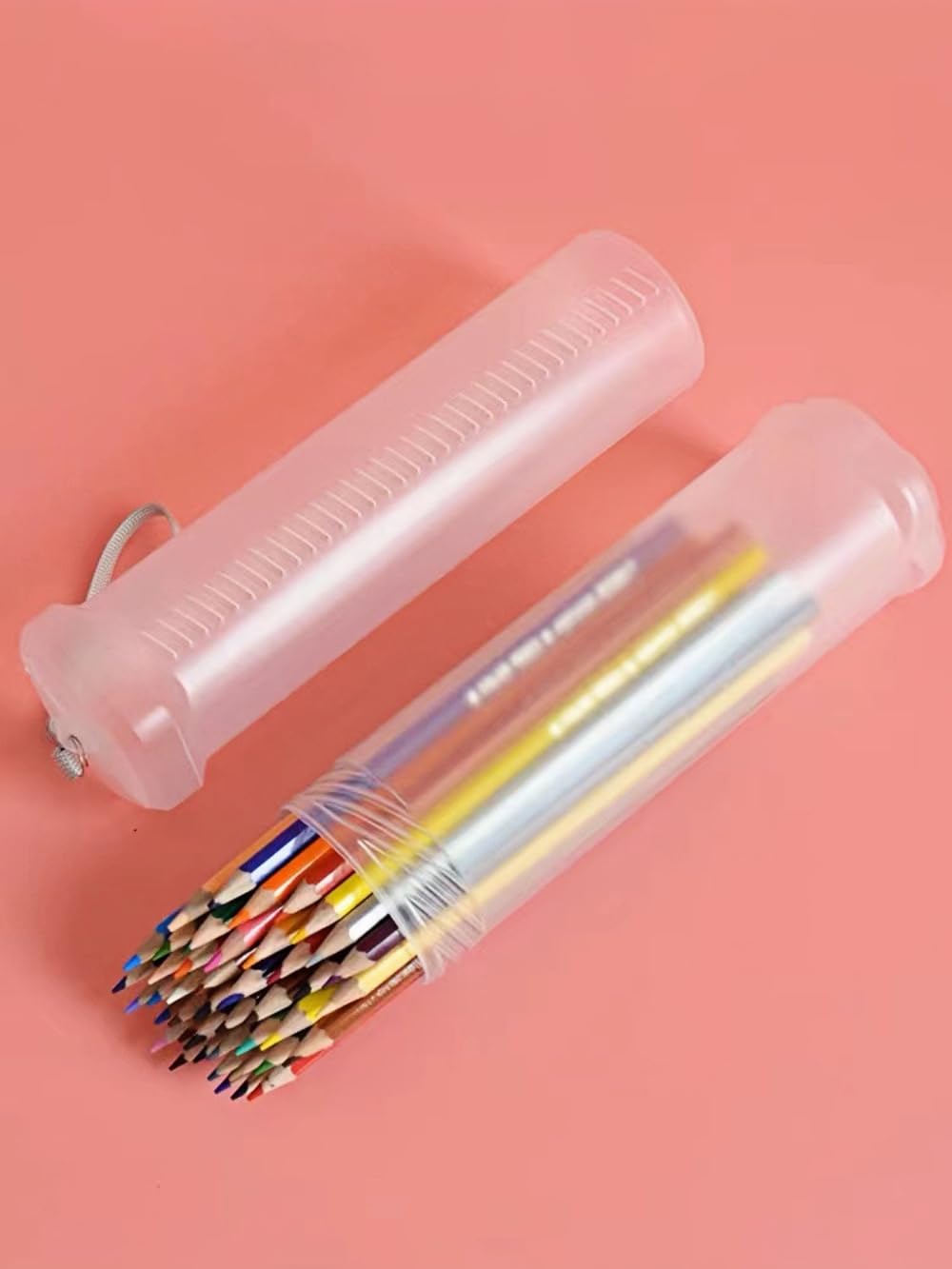 2 Tubes à Crayons Extensibles Transparents - Rangement Pinceaux, Stylos - Portable, Lavable - Pour Artistes/Étudiants