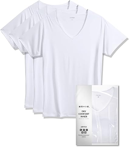 Amazon Co Jp Amazon限定ブランド インナーシャツ メンズ Tシャツ 半袖 冷感 ドライ 春夏 吸汗速乾 抗菌防臭 ストレッチ クルーネック 白 黒 3枚組 服 ファッション小物
