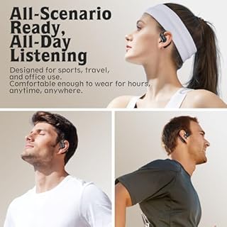 OHAYO Open Ear Headphones, Wireless Bluetooth Running Headphones With ENC Mic, Sports Earphones with 40H Playtime, Secure Fit Ear Hook, IPX6 Waterproof for Gym,Running, Office, Rich Bass, Clear Calls