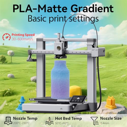 Image of Matte Rainbow Winter PLA 1.75mm 1kg 500mm /s High Speed 3D Printer Filament | Matte finish Gradient Blue Purple Hide layer lines Low warp No tangle Color Change 1kg spool 2.2lbs for Bambu Flashforge AMS