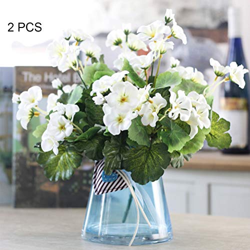 Lopkey 4 Bundles Artificial Begonia Flowers Outdoor Fake Flowers for Decoration UV Resistant No Fade Faux Silk Plants Garden Porch Window Box Decor,White
