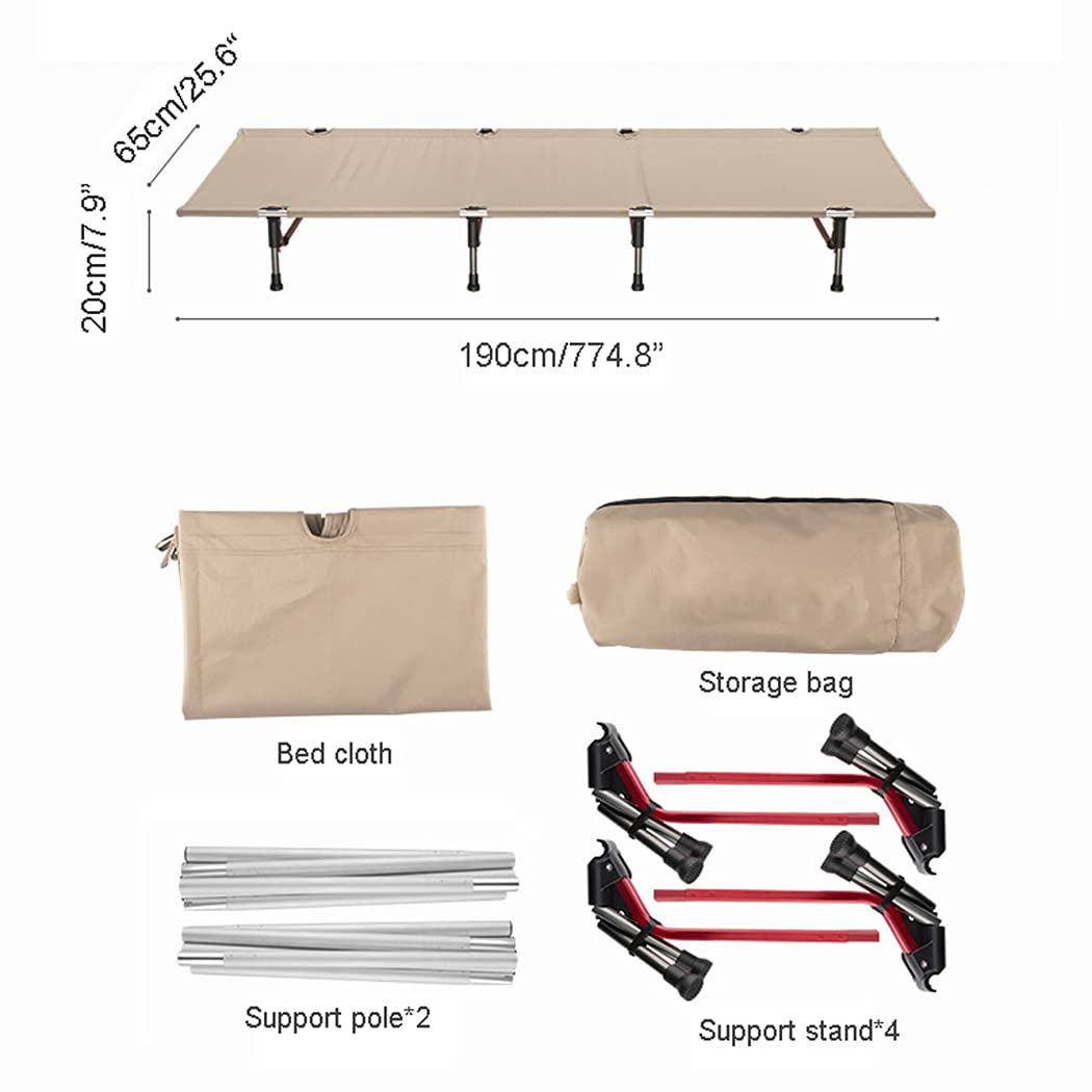 Lettini da Campeggio Leggeri con Imbottitura, Lettino da Campeggio Pieghevole Portatile con Materasso | Strutture Letto in Lega di Alluminio con materassino in Cotone per Barbecue da Ufficio da viag