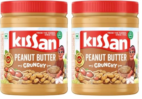 Image of Kissan Crunchy Peanut Butter | High Protein | With Perfectly Roasted Peanuts | Naturally Gluten Free|| 920 g (Pack of 2)