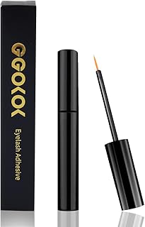GGOKOK-Eyelash-Glue-Clear, Strip Lash Glue Super Hold Eye Lash Glue Latex-Free Waterproof Lash Adhensive for False Eyelashes Suitable for Sensitive Eyes 5ml