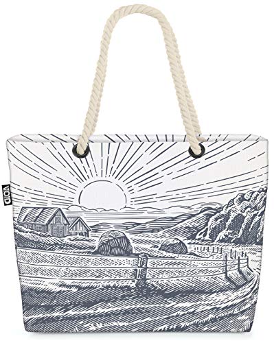 VOID La Granja de la Calle del Campo Bolsa de Playa 58x38x16cm 23L Shopper Bolsa de Viaje Compras Beach Bag Bolso