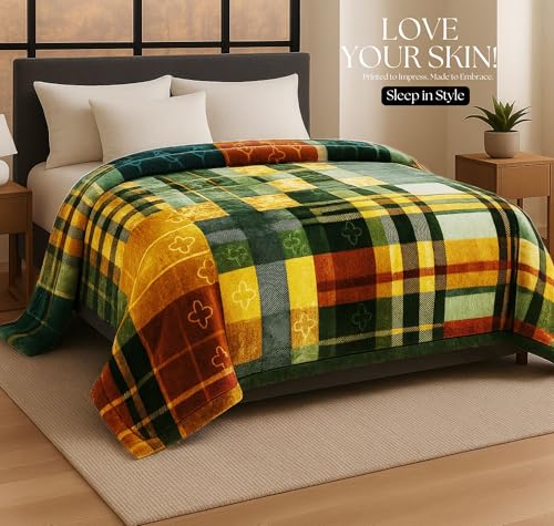 Image of VAS COLLECTIONS Premium Soft Mink Blanket 4.1 Kg, 700 GSM | Luxurious Plush Fleece Heavy Winter Blanket for Double Bed | Ultra Soft, Warm & Cozy Blanket for All Seasons (218 x 224 cm) (Multicolor 3)