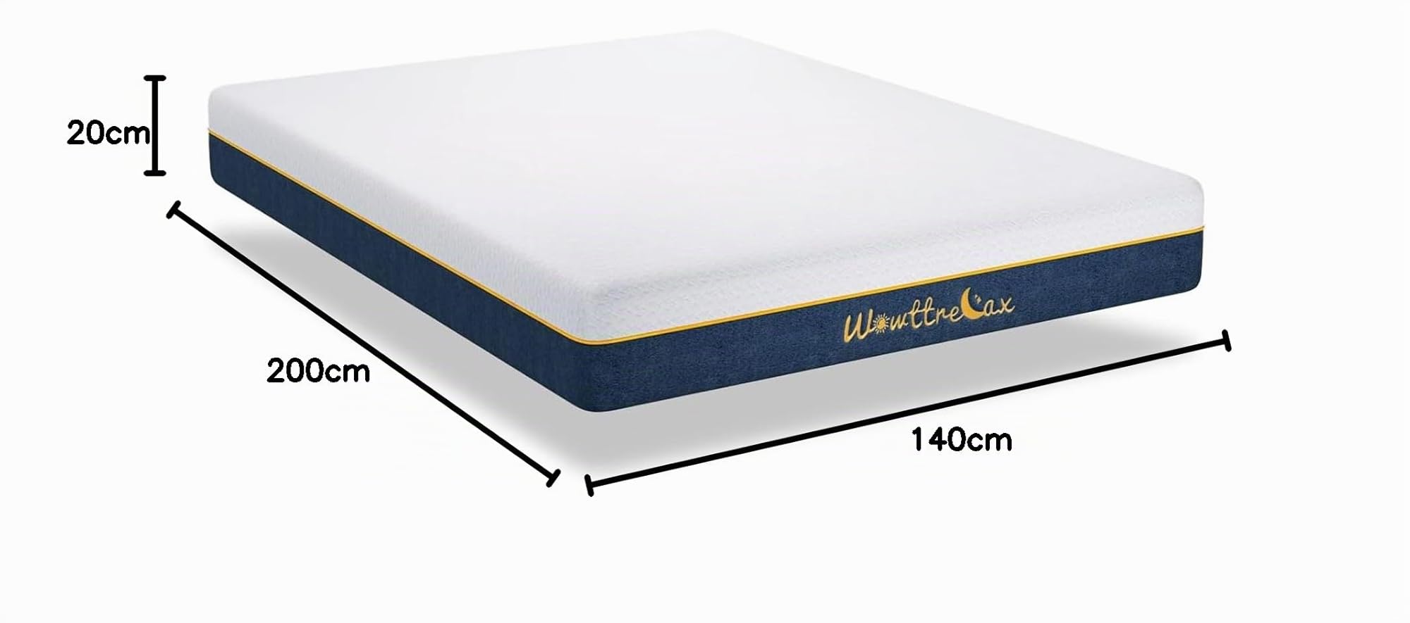 wowttrelax Matratze 140x200cm, 20 cm Höhe, Wendematratze H3/H4 | 7 Zonen Kaltschaumkern, Punktelastisch, Atmungsaktiv, Doppelseitige