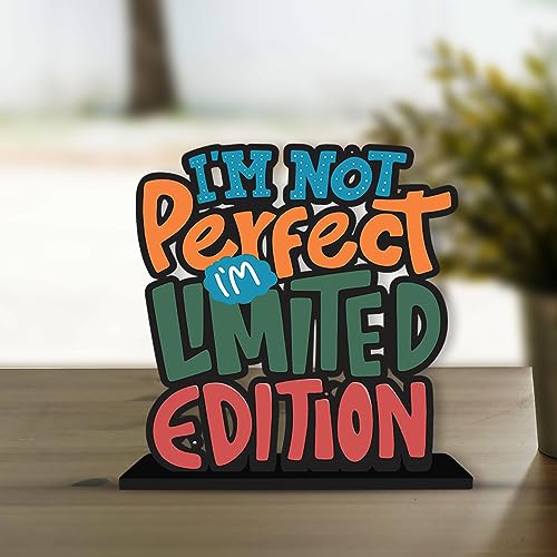 Artvibes Wooden Idols and Figurine I Am Not Perfect Limited Edition Inspirational Quotes...