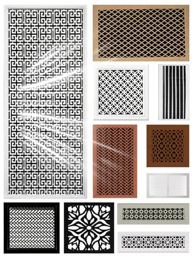 Custom Size Metal Vent Cover Decorative Air Return Grille for Wall and Ceiling Aluminum Alloy or ABS HVAC Register with Filter Screen Adjustable Colors and Patterns Easy Installation