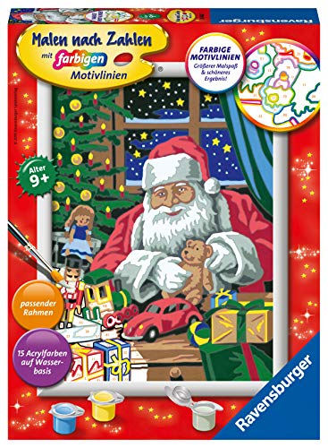Ravensburger Malen nach Zahlen 28488 - In der Weihnachtswerkstatt - Für Kinder ab 9 Jahren