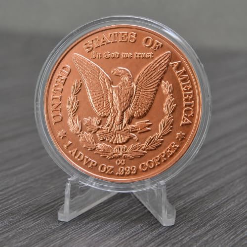 Image of Morgan Dollar Design 1 oz Pure .999 Copper Round Collectible Coin in Capsule