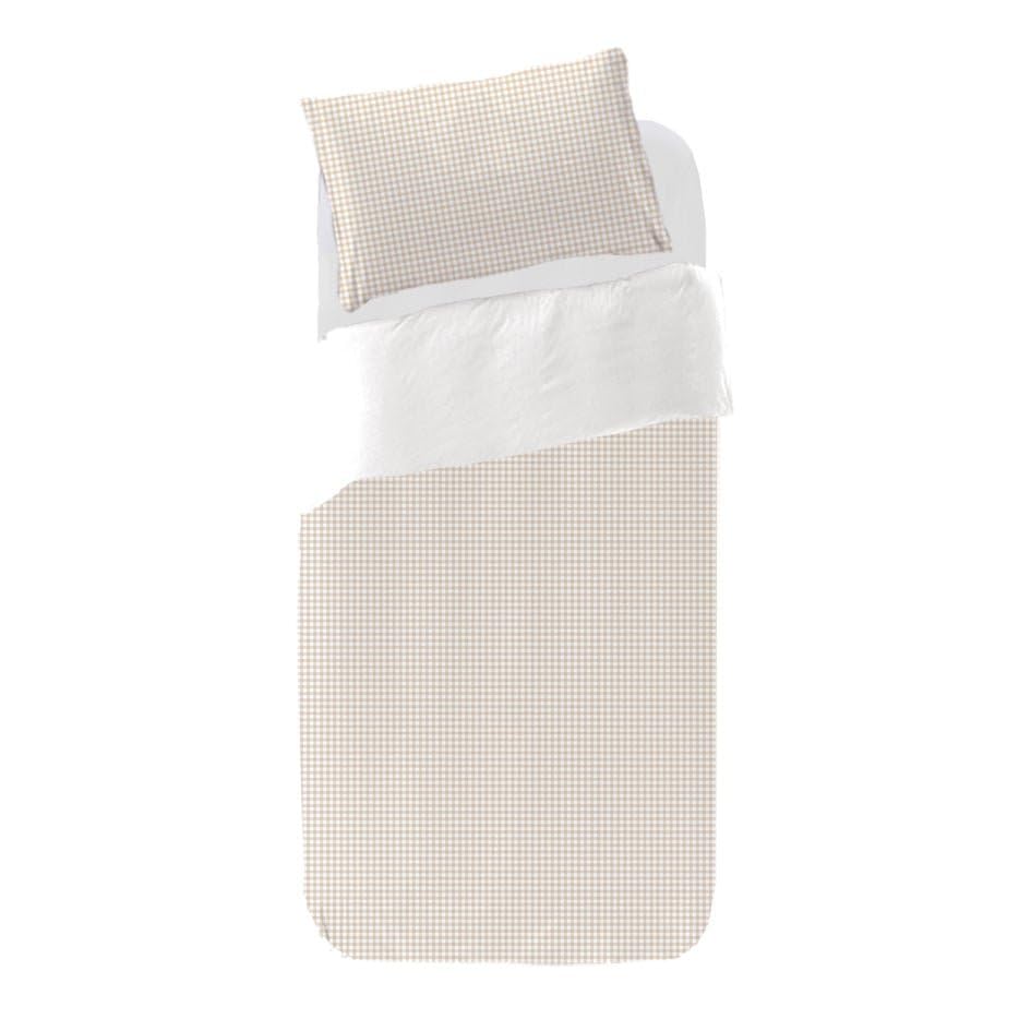 Sokios Funda nórdica Infantil Vichy Beige - Cama 70x160 (120x180)