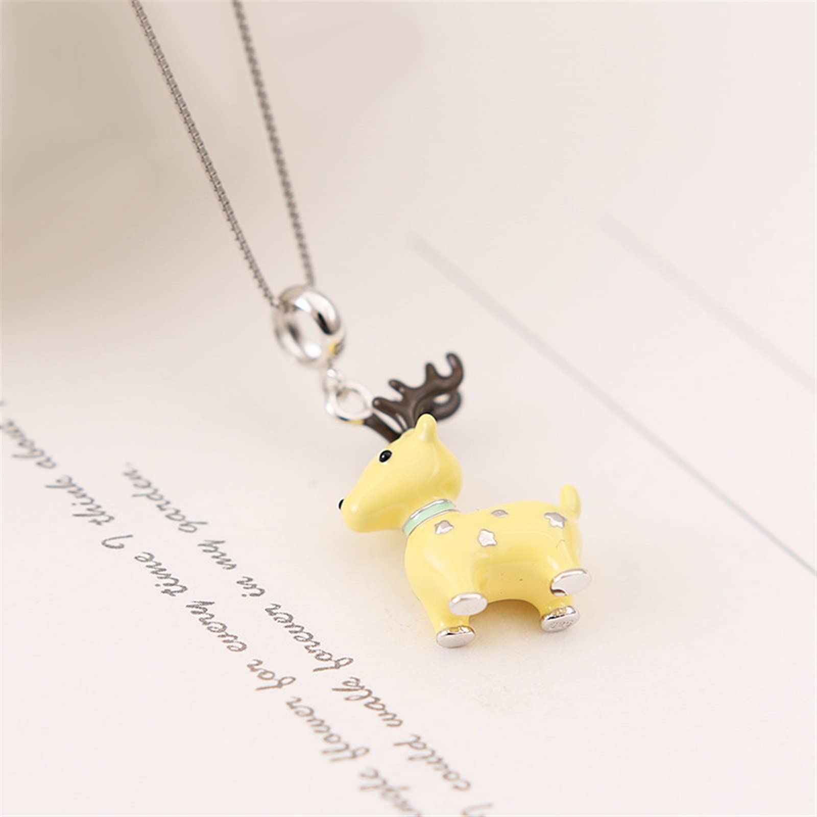 925 Srebrne Koraliki Charm Dziecko Caribou Wisiorek Charm Emalia Pasuje Bransoletka Kobiety Biżuteria DIY 1 sztuka