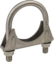 Vista 6 de Abrazadera de escape muy resistente con perno en U de acero inoxidable de 3 pulgadas eLifecenter, diseño de silla con nervaduras reforzadas (76mm)
