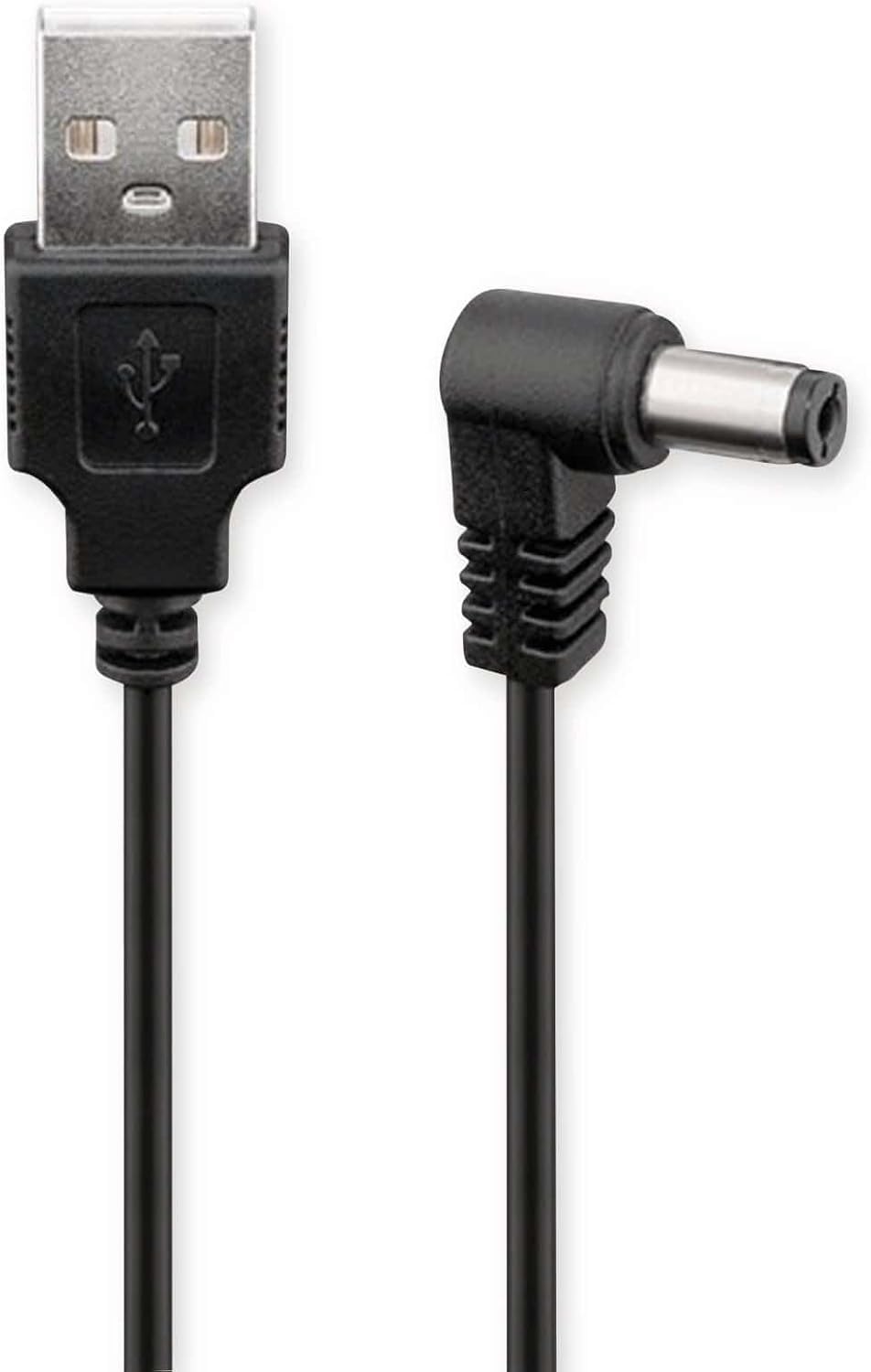 Goobay DC power cable, mains cable, connection cable - USB plug to DC hollow plug, 5.5x2.1mm, 5V, black, 1.5m - 55159