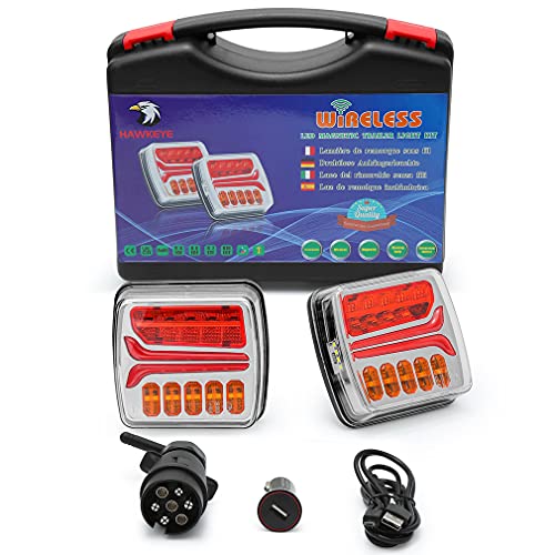 Hawkeye LED Magnetisch Kabellos Anhänger Rücklichter, 12V Wasserdicht Kabellos Anhänger Rücklicht Kontrollleuchte, mit…