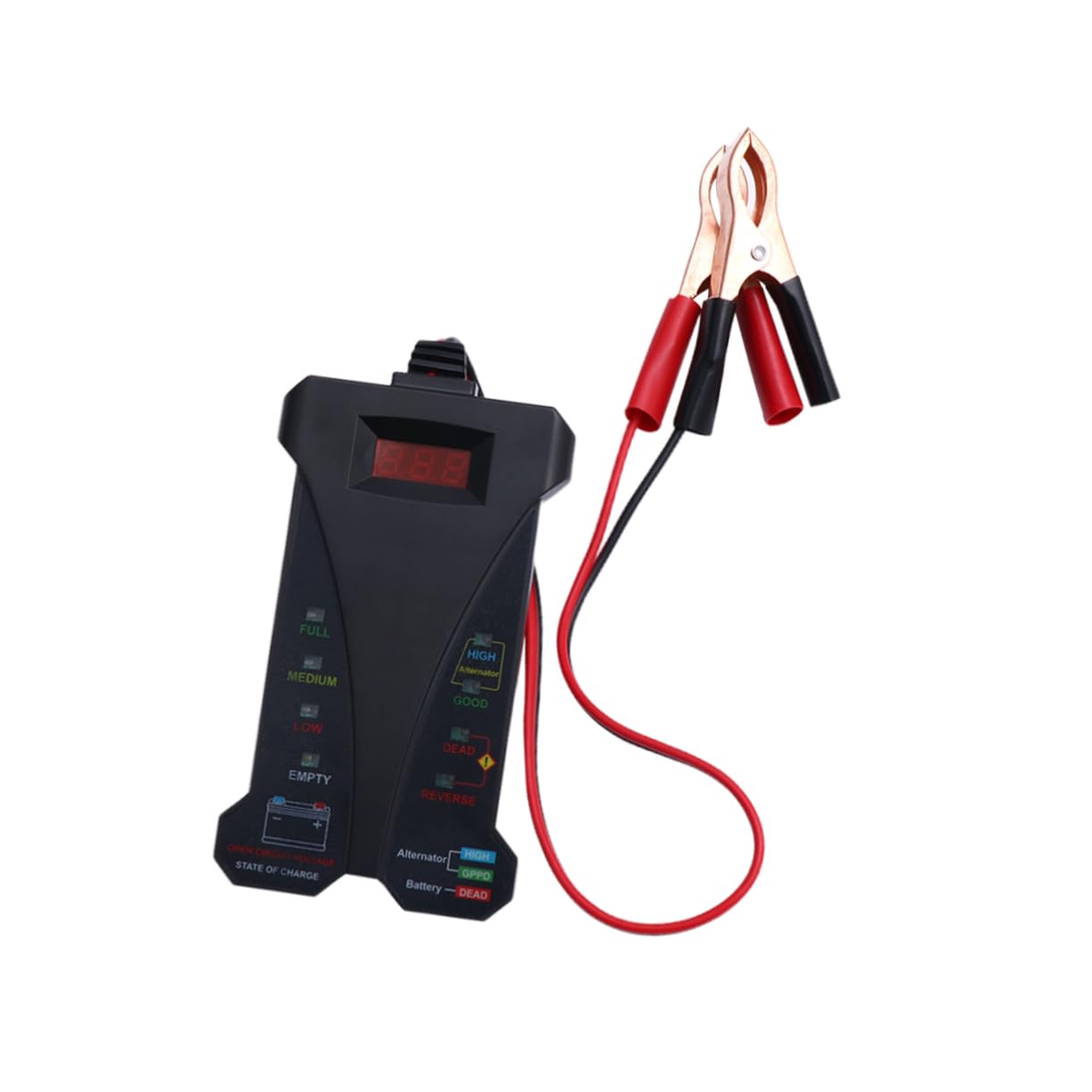 jojofuny Tester Digitale per Batteria Auto Voltmetro Analizzatore Funzionamento Ricarica Strumento Diagnostico Batterie Veicoli Automobilistici Rilevatore Carico Protezione Polarità