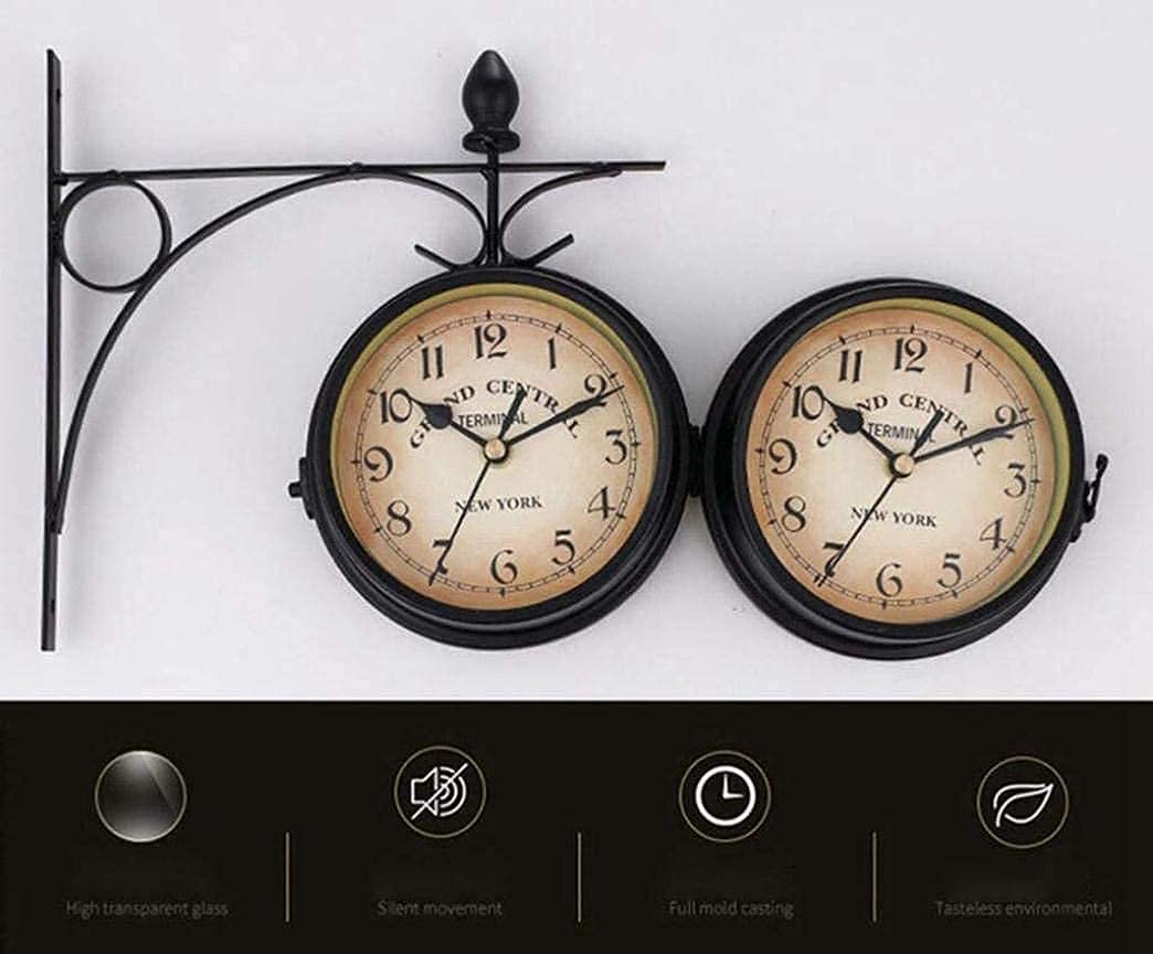 CKKNILV Wall Clock Art Clock Double Sided Wall Clock,Retro Wall Clock Outdoor Garden Wall Clock Outdoor Indoor Garden Wall Clock, Silent Non Ticking Wall Decor Clock