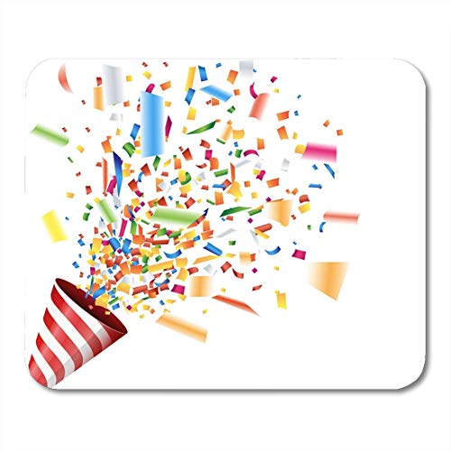 Preisvergleich Produktbild Mauspad Bunte Explosion Explodierende Party Popper Konfetti Red Cracker Explode Mousepad für Notebooks, Desktop-Computer Mauspads, Bürobedarf 10x12 Zoll
