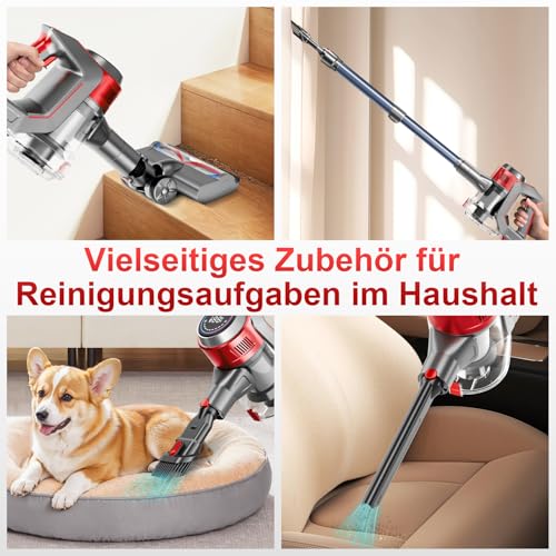 NANANI Akku Staubsauger Kabellos 45000Pa – 45 Min Laufzeit, Leise < 65 dB, LED Display, 8-in-1 Cordless Vacuum mit Anti-Tangle Bürste & HEPA-Filter – für Tierhaare, Teppiche, Hartböden & Allergiker