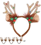 Bellisia Christmas Headbands Xmas Reindeer Headwear Antler Holiday Headbands Seasons Themes Headb...