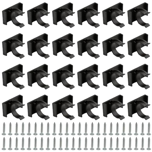 24 piezas de cocina zócalo con 48 tornillos, pinzas para zócalos de cocina con soporte fuerte, para armarios de cocina, patas de cama(negro)