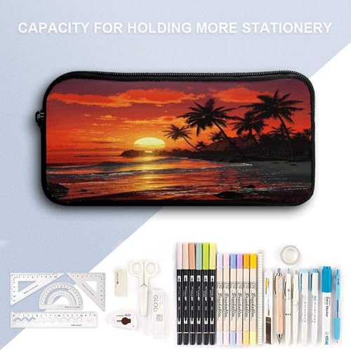 Printed Backpack With Lunch Pack Storage Box Case Tropical Sunset 3pcs Lightweight Travel Backpack4