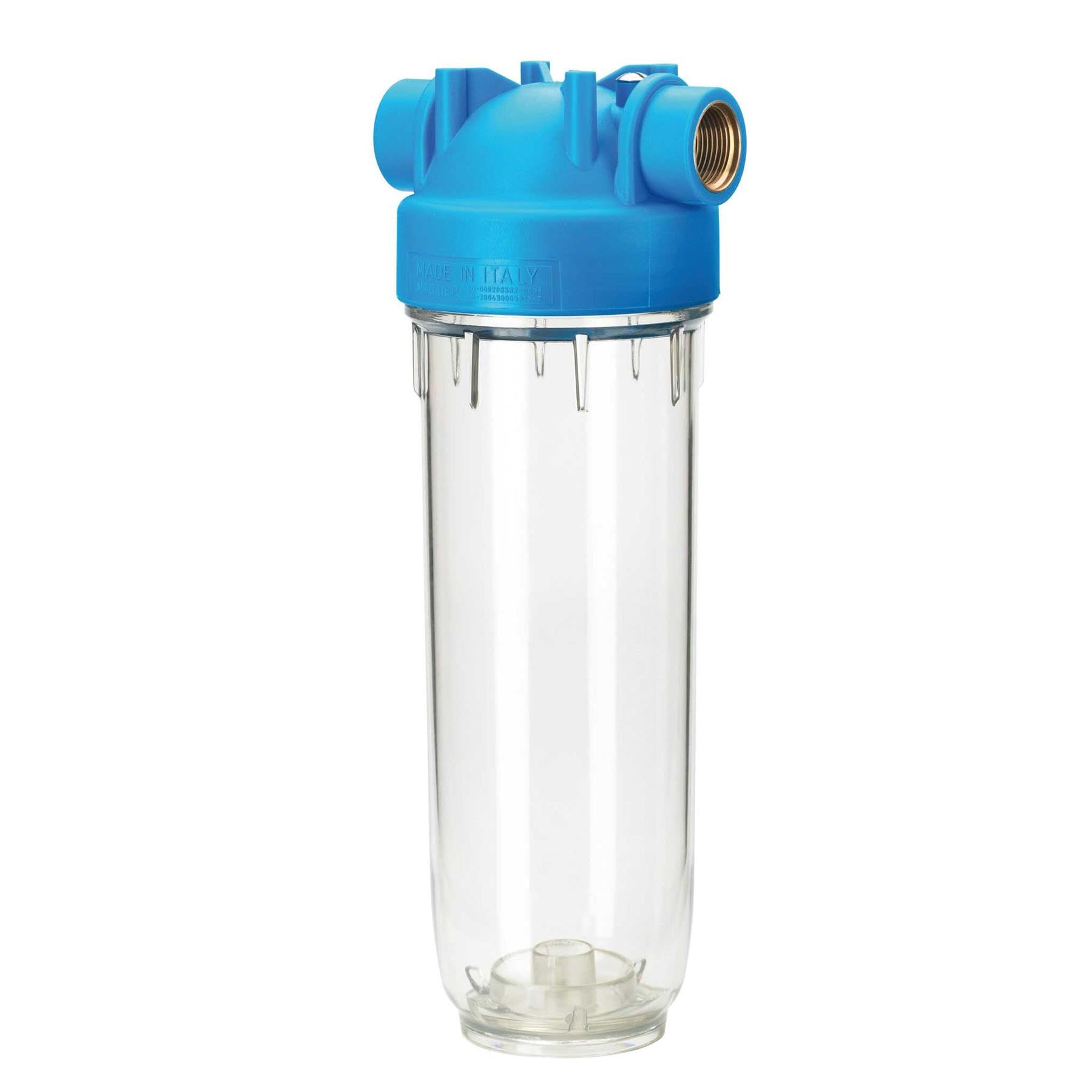 1 Stufe 10 Zoll Inline-Wasserfilter Gehäuse 2,5 cm Anschlüsse mit Wandhalterung und Schlüssel