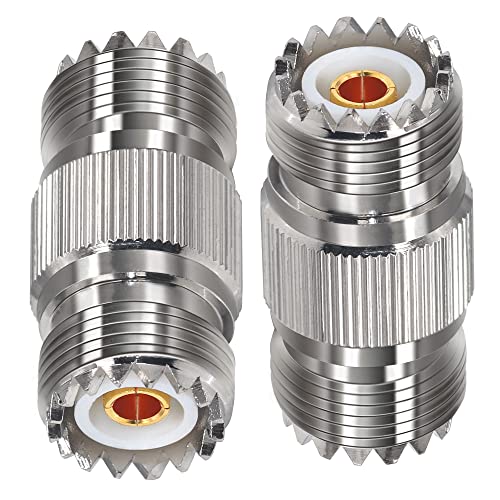 Adaptador coaxial UHF PL259 SO239 hembra x2 miniatura 1