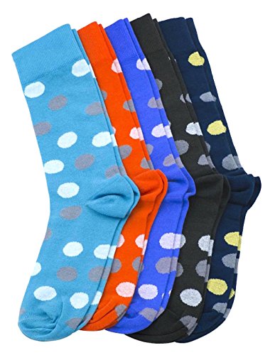 Scott Allan Colorful Men's Dress Socks (5 pack) | Polka Dot Socks for Men