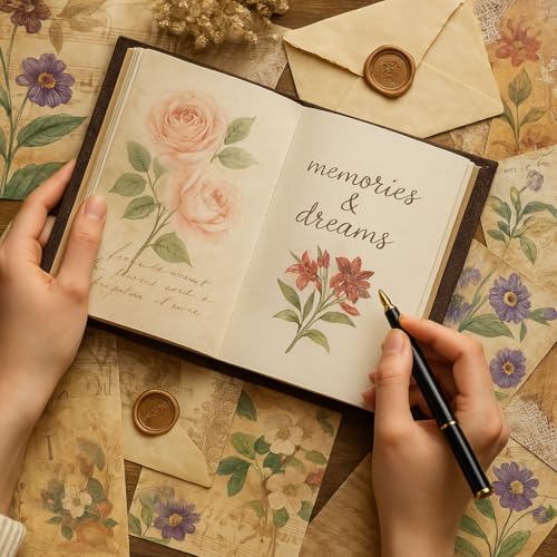 Image of G2G Vintage Journal Scrapbook Pack | 6x6 Inch 300 GSM Decorative Craft Sheets for Scrapbooking, Card Making, Journaling, Mixed Media & DIY Projects | Set of 20 Thick Sheets