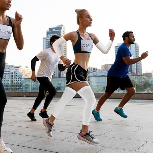 Luwint 4 Pairs Kids Teens Arm Sleeves and Leg Sleeves, UV Sun Protection Sports Accessories3