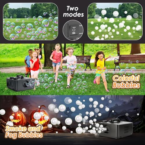 fog bubble machine 2 in 1 professional smoke bubble maker for stage party halloween christmas wedding birthday 8000fog filled bubble per minute 250w black
