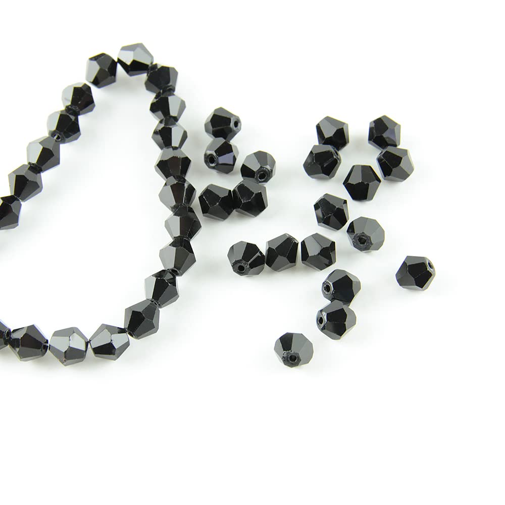 Wiszące kryształy, pryzmaty, 1440 szt., 6 mm, czarne kryształowe koraliki bicone, szklane koraliki, ozdoba, biżuteria, szklane koraliki do dekoracji, DIY, tworzenie biżuterii, wiszące kryształy do
