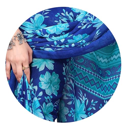 Image of MIRCHI FASHION Saree for Woman Chiffon Floral Printed | Lightweight All-Day Comfortable Women's Sari with Unstitched Blouse Piece (Available in 30 Colors)